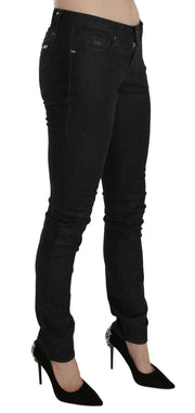 Costume National Black Low Waist Skinny Casual Denim Jeans