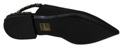 Dolce & Gabbana Black Flats Slingback Charmeuse Shoes