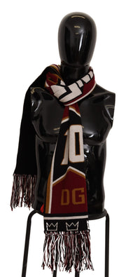 Dolce & Gabbana Multicolor Wool Knit DG King Shawl Wrap Scarf