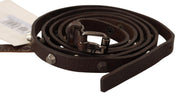 Costume National Brown Leather Silver Tone Buckle Belt