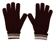 Dolce & Gabbana Red White D&G Logo Crown Cashmere Gloves