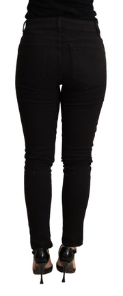 Dolce & Gabbana Black Skinny Denim Cotton Stretch Trouser