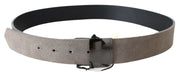 Costume National Brown Leather Square Logo Buckle Belt