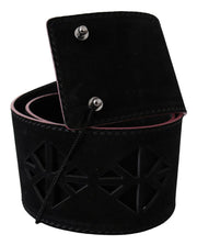 Costume National Black Leather Wide Waist Studded Women Belt