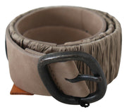 GF Ferre Brown Solid Leather Waist Metal Buckle Belt