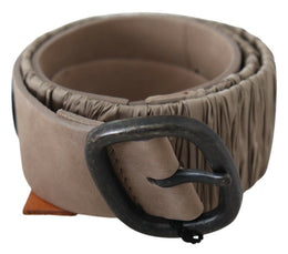 GF Ferre Brown Solid Leather Waist Metal Buckle Belt