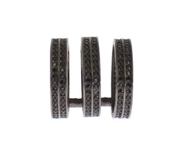 Nialaya Black CZ Rhodium 925 Silver Ring