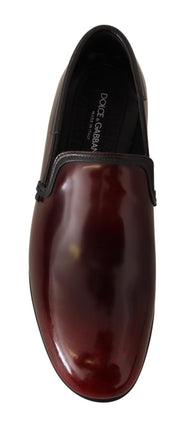Dolce & Gabbana Bordeaux Patent Leather Dress Loafers Shoes
