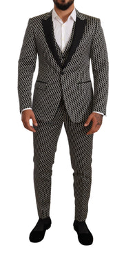 Dolce & Gabbana Black White Check 3 Piece Set MARTINI Suit