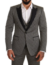 Dolce & Gabbana Black White Check 3 Piece Set MARTINI Suit