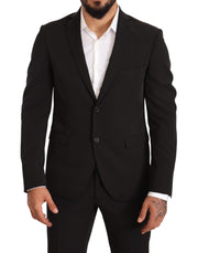 Domenico Tagliente Black Polyester Slim 2 Piece Set TAGLIENTE Suit