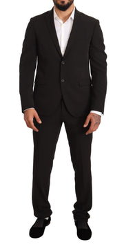 Domenico Tagliente Black Polyester Slim 2 Piece Set TAGLIENTE Suit