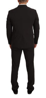 Domenico Tagliente Black Polyester Slim 2 Piece Set TAGLIENTE Suit