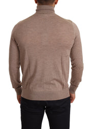 Dolce & Gabbana Brown Cashmere Turtleneck Pullover Sweater