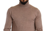 Dolce & Gabbana Brown Cashmere Turtleneck Pullover Sweater