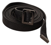 Costume National Black Leather Metal Buckle Waist Belt