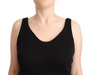 Ermanno Scervino Black Cotton Sleevelesss Tank Casual Top