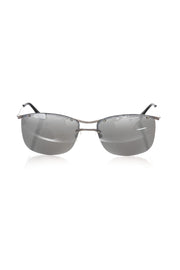 Frankie Morello Silver Metallic Fibre Men Sunglass