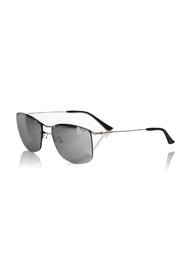Frankie Morello Silver Metallic Fibre Men Sunglass