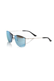 Frankie Morello Silver Metallic Men Sunglasses