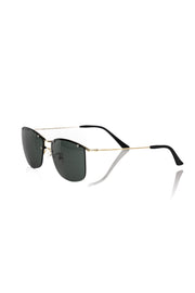 Frankie Morello Black Metallic Fibre Men Sunglasses