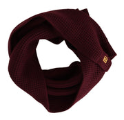 Dolce & Gabbana Dark Red Cashmere Logo Wrap Shawl Knitted Scarf