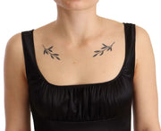 Dolce & Gabbana Black Silk Stretch Sheath Mermaid Midi Dress