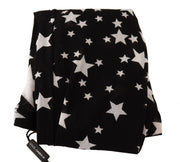 Dolce & Gabbana Black White Stars Print Nylon Stockings