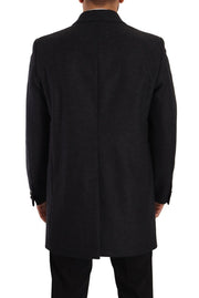 Dolce & Gabbana Dark Gray Wool Over Trench Coat Men Jacket
