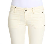 Costume National White Cotton Stretch Flare Jeans