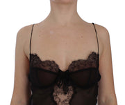 Dolce & Gabbana Black Silk Lace Babydoll Lingerie Top