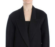 KAALE SUKTAE Black Coat Trench Long Draped Jacket Blazer