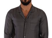 Dolce & Gabbana Gray Fantasy Pattern Pajama Top Mens Shirt