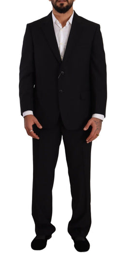 Domenico Tagliente Black Polyester Single Breasted Formal Suit