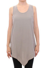 Comeforbreakfast Gray Viscose Tank Top Shirt Blouse