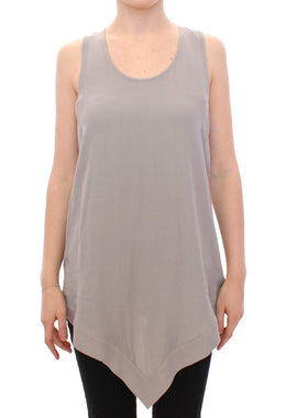 Comeforbreakfast Gray Viscose Tank Top Shirt Blouse