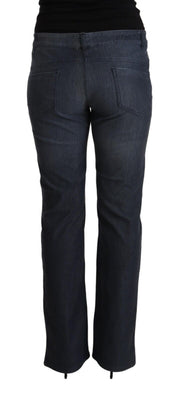 MARGHI LO' Dark Blue Cotton Straight Denim Jeans