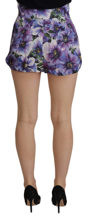 Dolce & Gabbana Purple Anemone High Waist Hot Pants Shorts