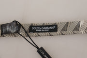 Dolce & Gabbana Gray 100% Silk Adjustable Neck Papillon Bow Tie