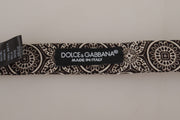 Dolce & Gabbana Black white 100% Silk Adjustable Neck Papillon Tie