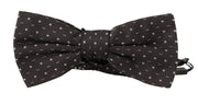 Dolce & Gabbana Gray Polka Dot 100% Silk Neck Papillon Tie