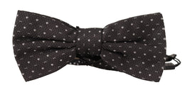 Dolce & Gabbana Gray Polka Dot 100% Silk Neck Papillon Tie