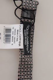 Dolce & Gabbana Black White Flower Pattern Silk Neck Papillon Tie