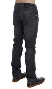 Acht Gray Cotton Regular Low Fit Jeans