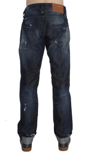 Acht Blue Cotton Regular Straight Fit Jeans