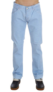 Acht Blue Cotton Stretch Low Waist Fit Jeans