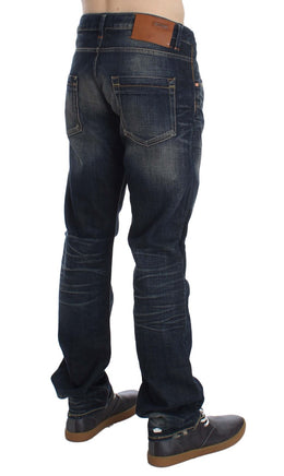 Acht Blue Wash Straight Fit Low Waist Jeans