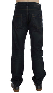 Acht Blue Wash Cotton Denim Straight Fit Jeans