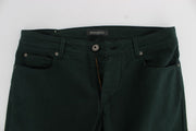 Ermanno Scervino Green Cotton Denim Stretch Straight Fit Jeans