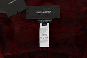 Dolce & Gabbana Bordeaux Hamster Fur Crochet Hood Scarf Hat